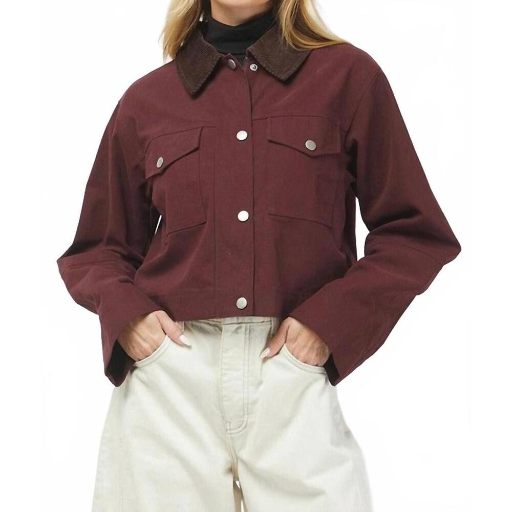 NEW NEEDII ava cropped barn jacket in red